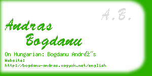 andras bogdanu business card